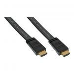 InLIne High Speed HDMI Flat Cable with Ethernet 19pin Type-A a 19pin Type-A, piatto, HDMI 3D, pin dorati, nero, 10m