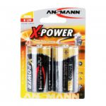 Ansmann X-Power Batteria Alcalina Torcia D da 1,5V per dispositivi ad alto consumo energetico. 2 pezzi