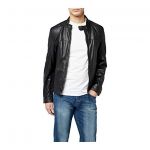 Kings on Earth Giacca in Pelle da Uomo, chiusura Zip Black