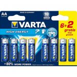 Varta  4906101428 Longlife Power (High Energy) - 6+2 xAA STILO